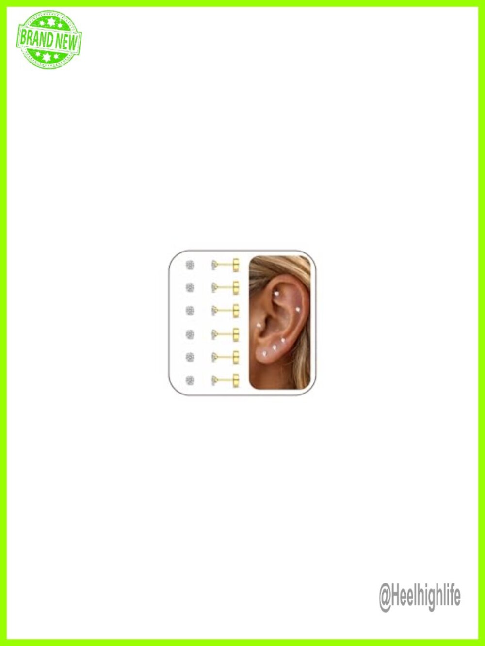 Hypoallergenic 316L Stainless Steel Flat Back Stud Earrings 20G Screw Back